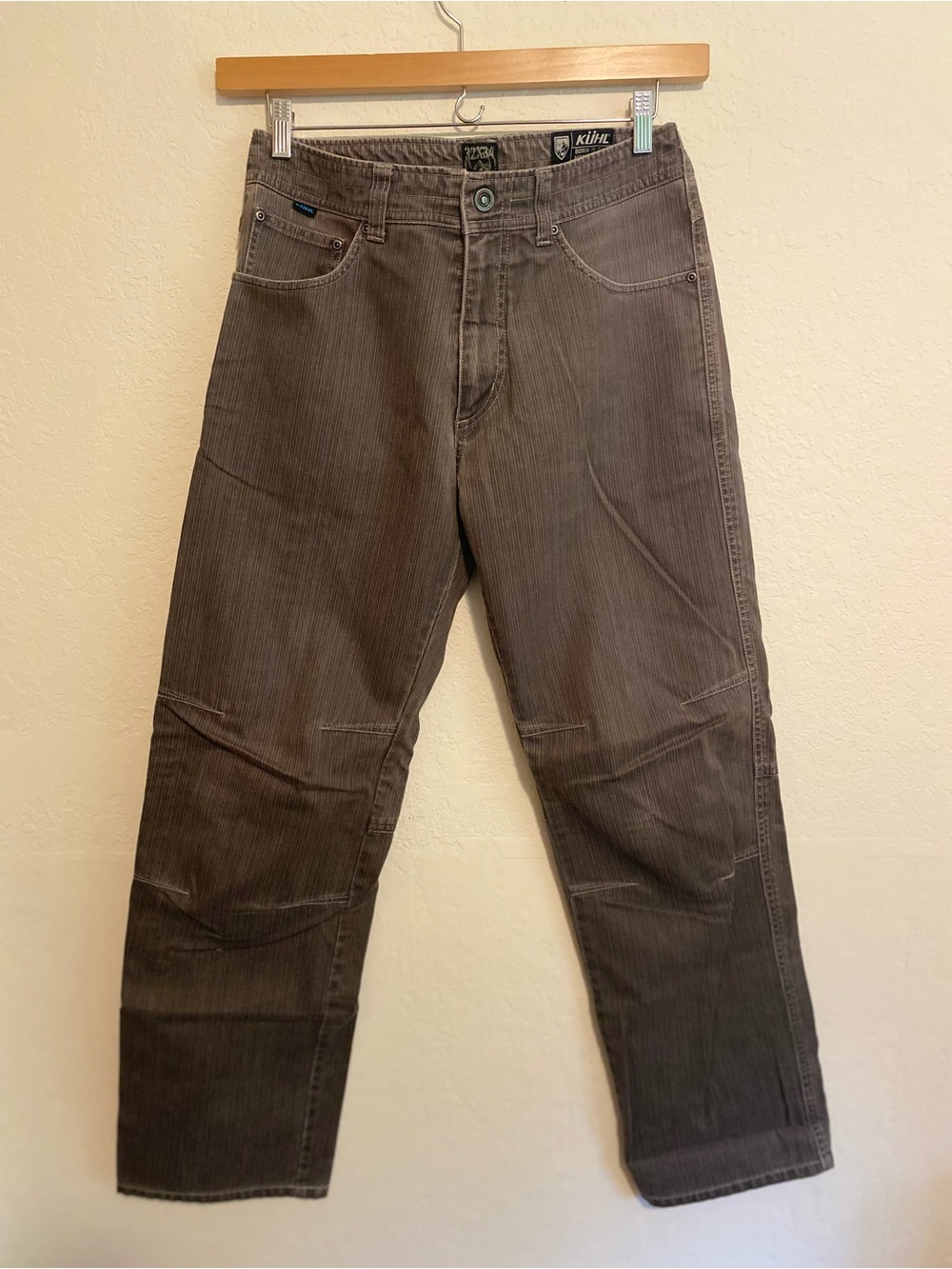 KUHL Rydr Vintage Patina Dye Pants Grey Men’s 32x35 Articulated Knee Hiking Work